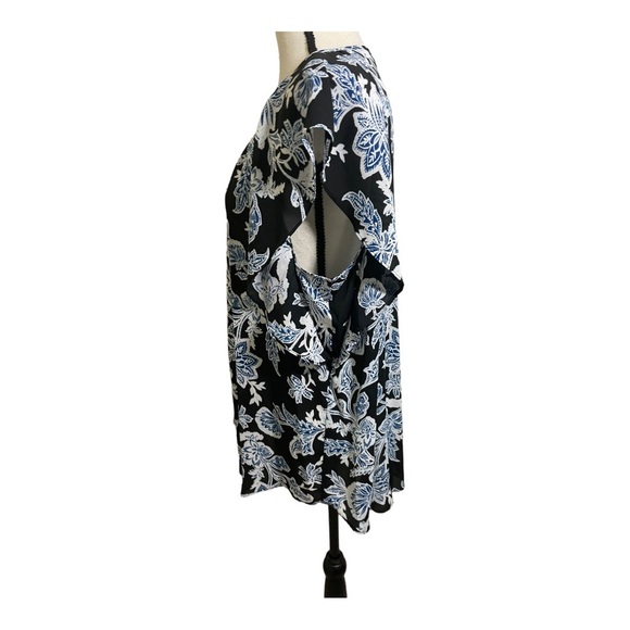 Vince Camuto womens keyhole front  blouse fluttery sleeves. Paisley X-Large - Picture 6 of 9